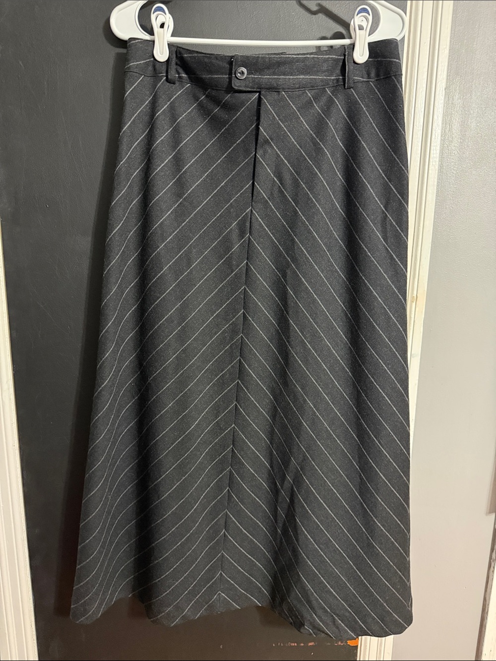 Jones New York Country 90s Vntg Striped Wool A-Line Midi Skirt Sz: 10 Len: 35”